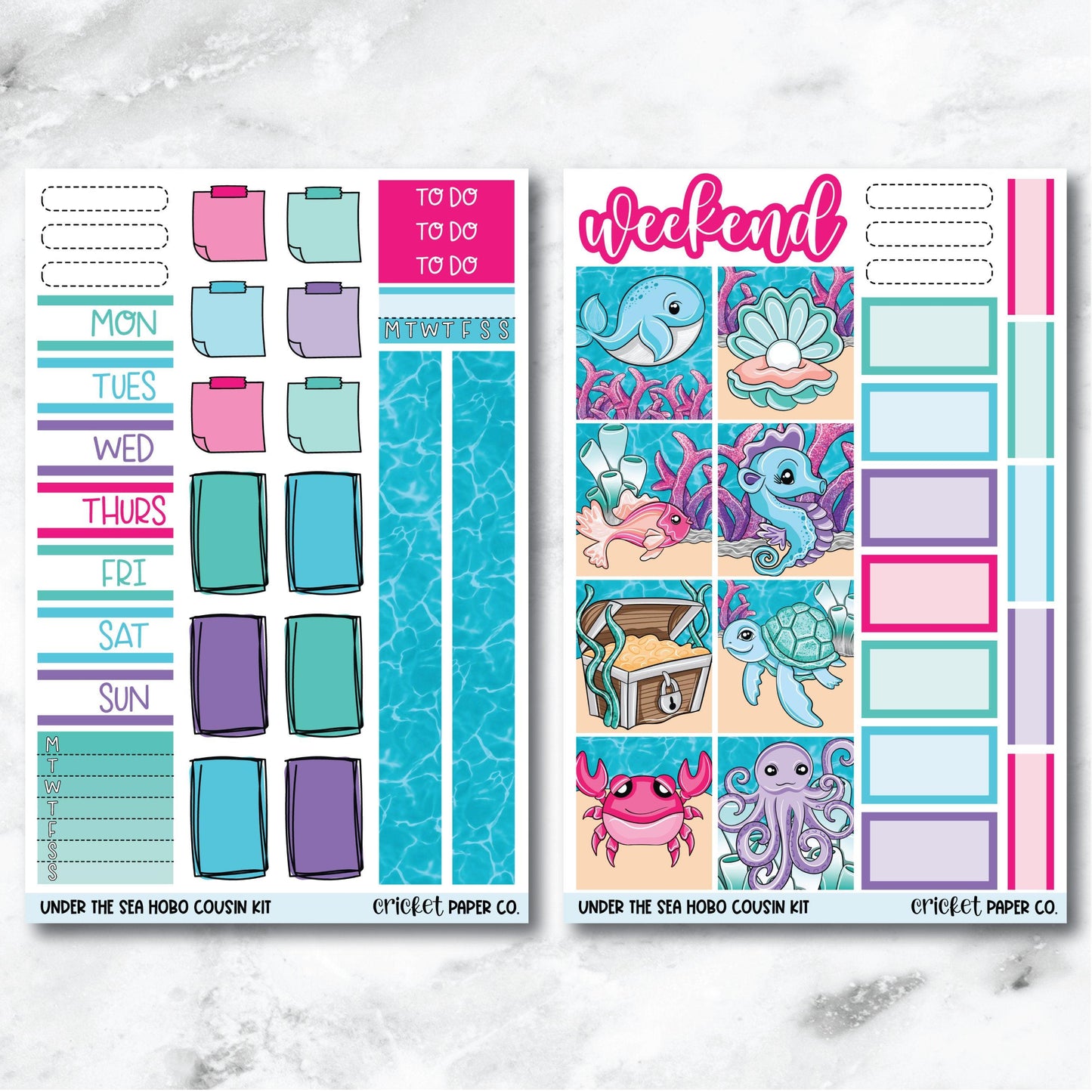 Under the Sea HOBONICHI COUSIN Planner Stickers Mini Kit