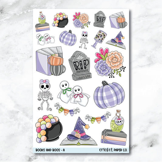 Books and Boos Decorative Journaling and Planner Stickers - A