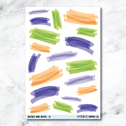 Books and Boos Highlighter Swatch Journaling and Planner Stickers - H