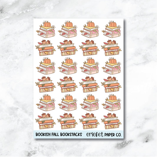 Bookish Fall Planner Stickers - Bookstacks