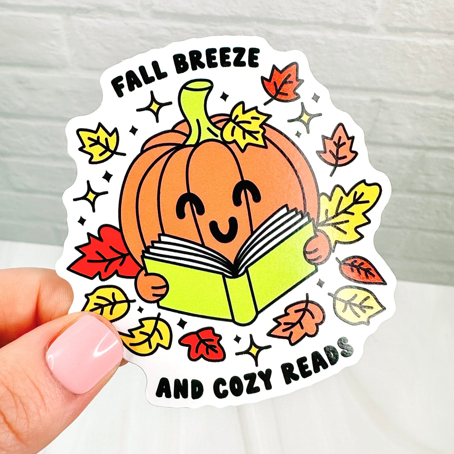 Fall Breeze and Cozy Reads  - Bookish Vinyl Sticker