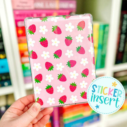 Vinyl Insert for Kindle Paperwhite Case - Strawberry Daisy