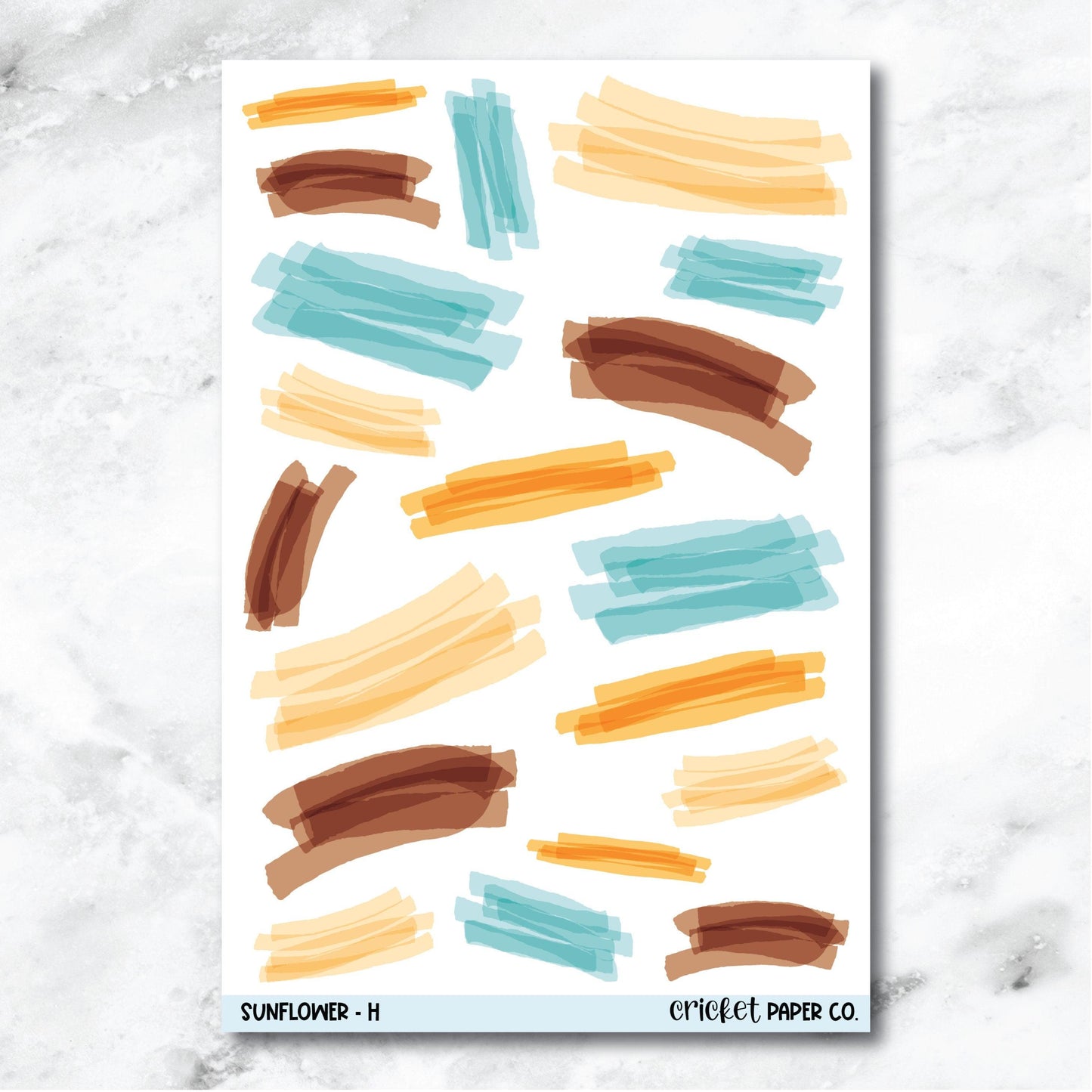 Sunflower Highlighter Swatch Journaling and Planner Stickers - H