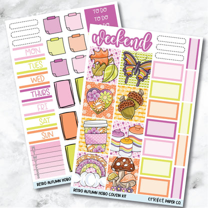 Retro Autumn HOBONICHI COUSIN Planner Stickers Mini Kit