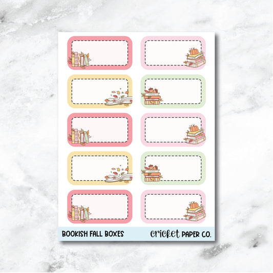 Bookish Fall Planner Stickers - Bookish Fall Boxes