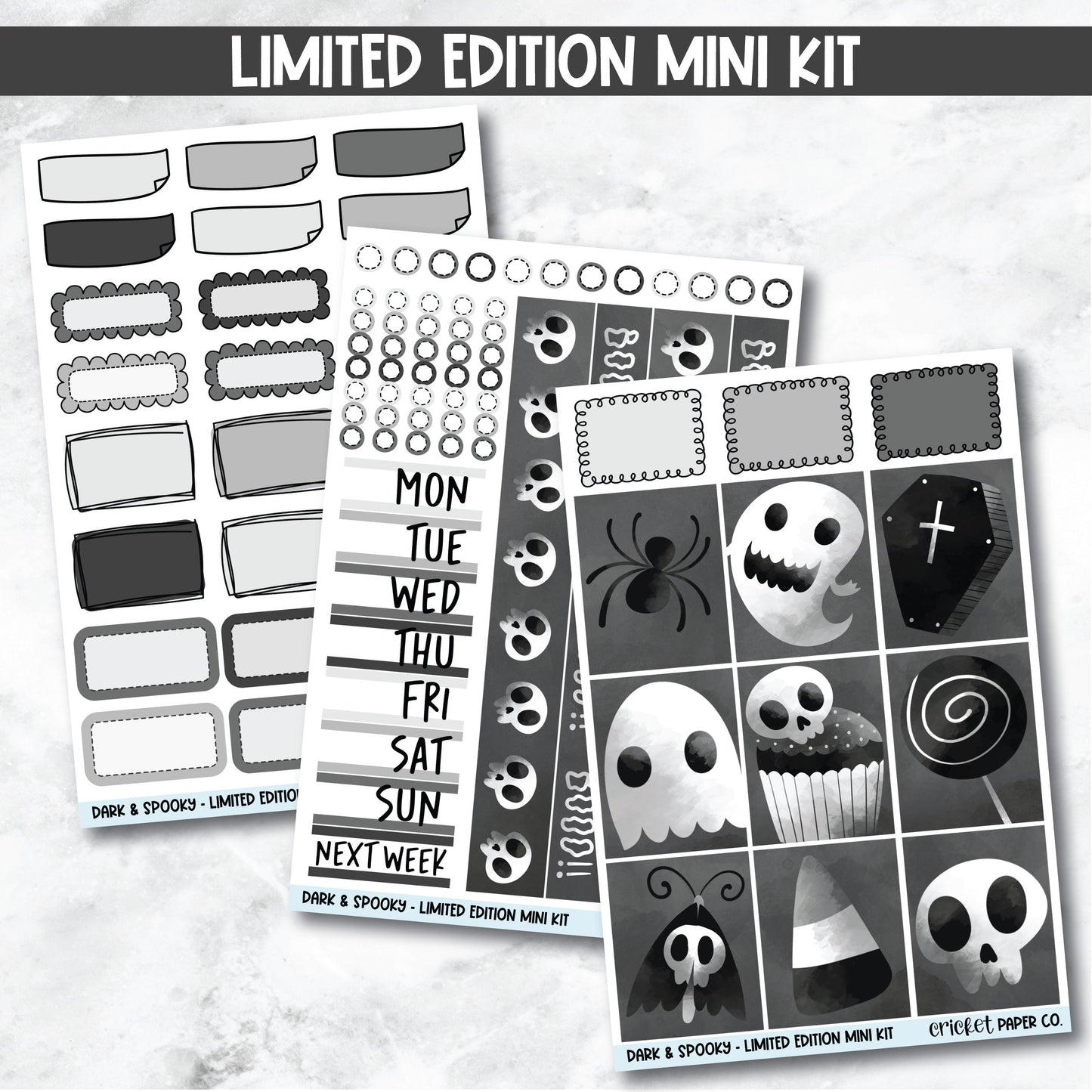 Planner Stickers Standard Mini Kit - Dark & Spooky