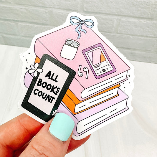 All Books Count - Bookish Vinyl Sticker