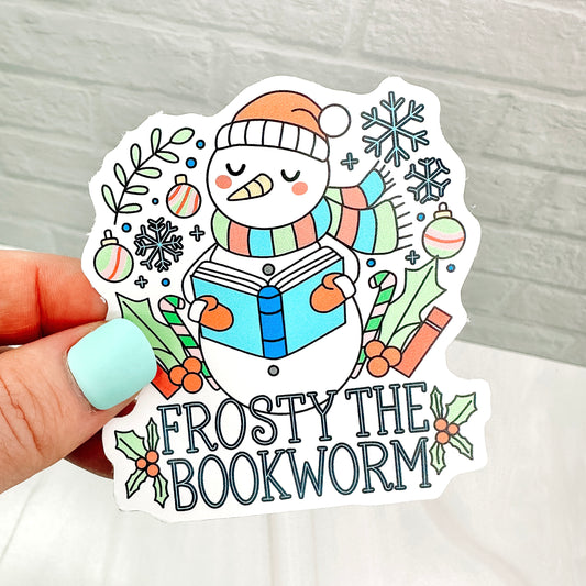 Frosty the Bookworm - Bookish Vinyl Sticker