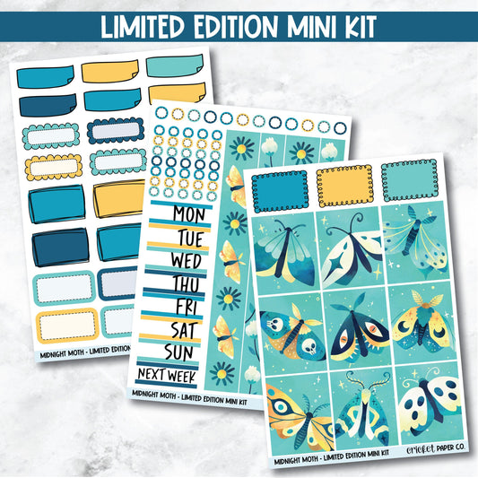 Planner Stickers Standard Mini Kit - Midnight Moth