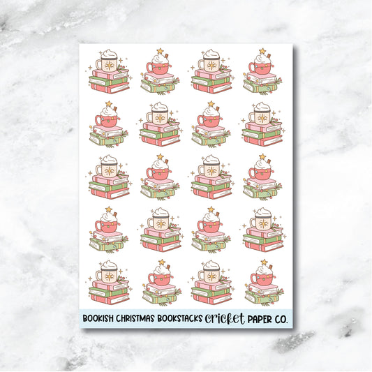 Bookish Christmas Planner Stickers - Bookstacks