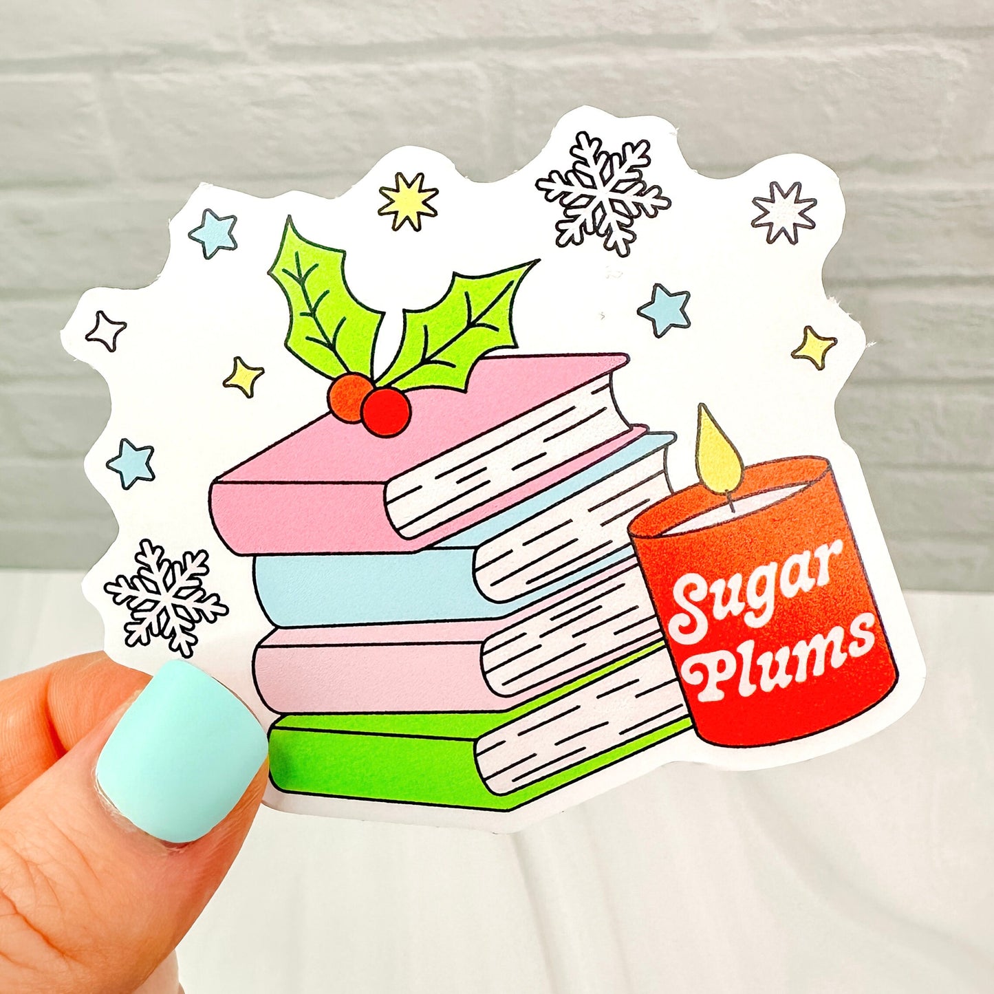 Sugar Plum Book Stack - Bookish Vinyl Sticker