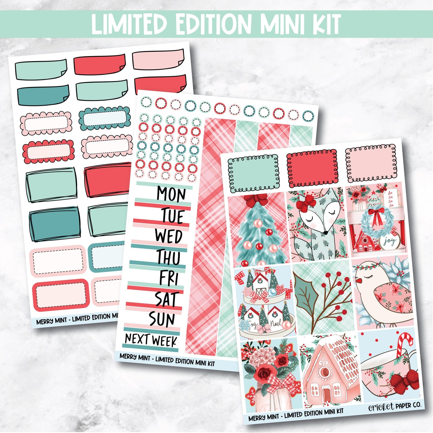 Planner Stickers Standard Mini Kit - Merry Mint