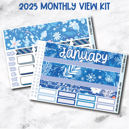 January Monthly View Planner Sticker Kit