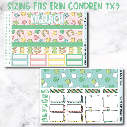 March Monthly View Planner Sticker Kit