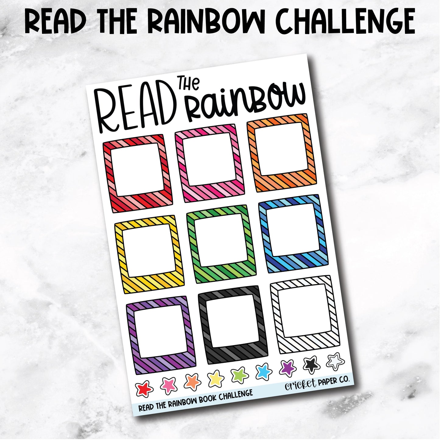 Read the Rainbow Challenge Book Journal Stickers