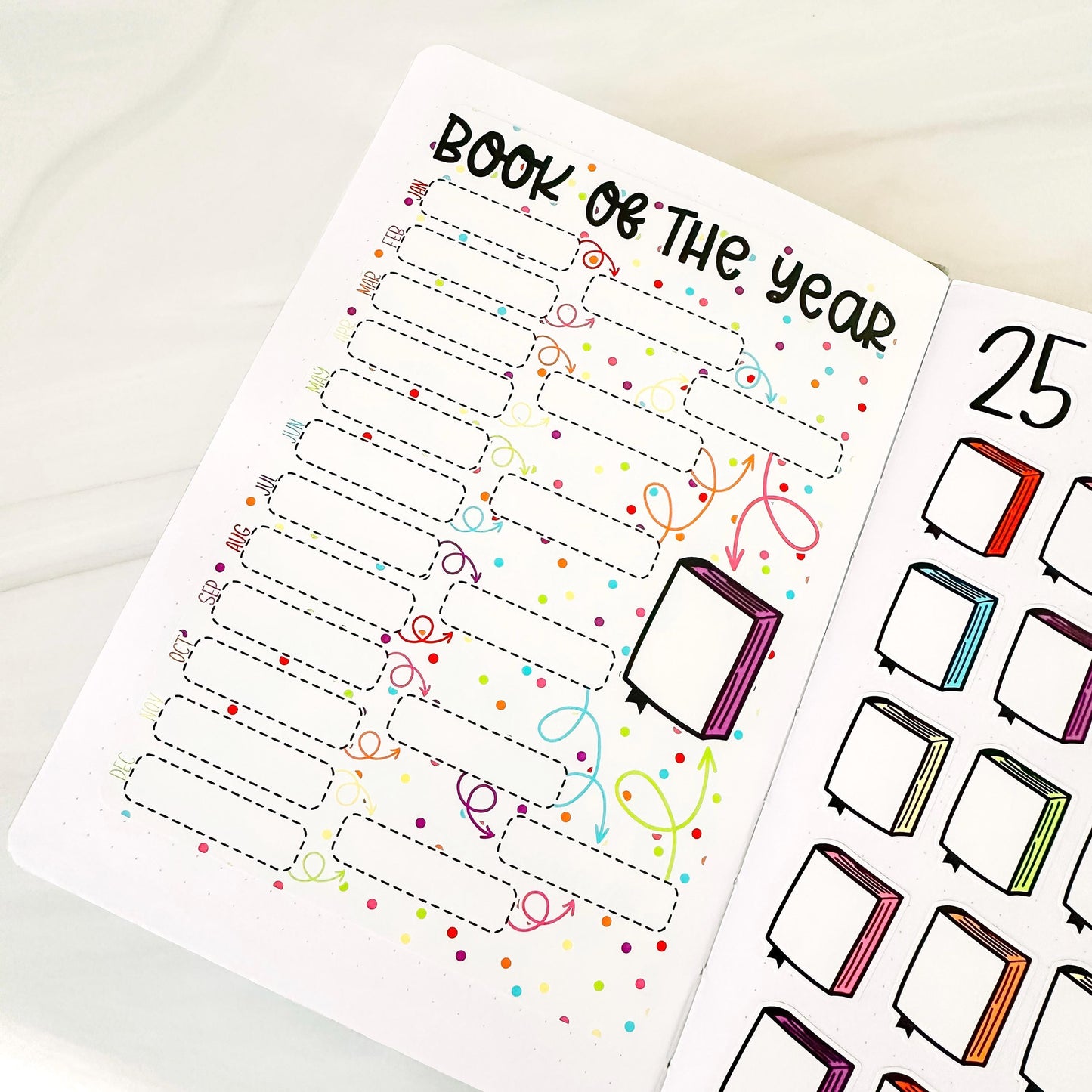 Book of the Year Book Bracket Book Journal Jumbo Sticker - Black & White