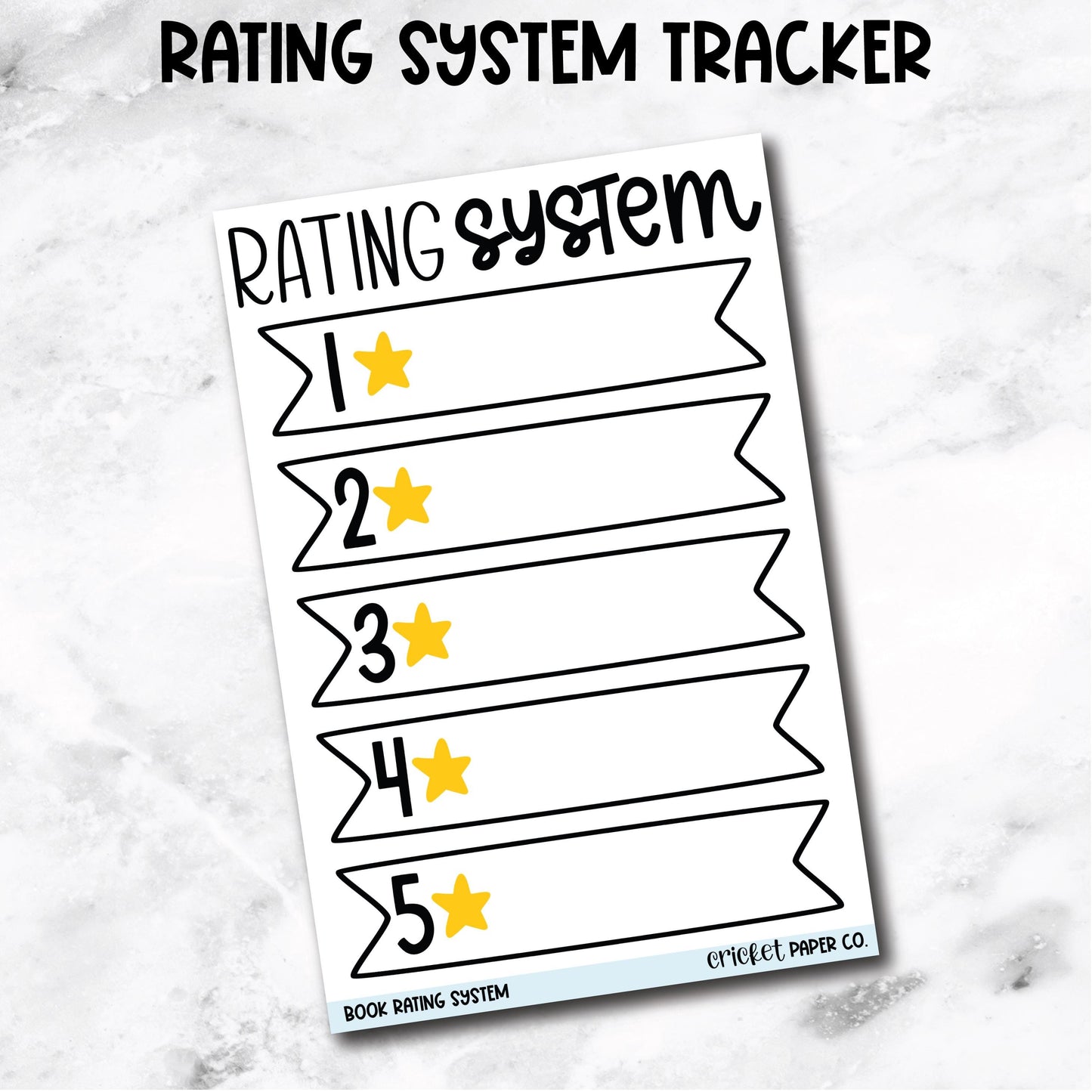 Book Rating System Tracker Book Journal Stickers