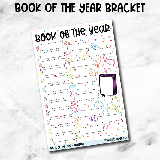 Book of the Year Book Bracket Book Journal Jumbo Sticker - Rainbow