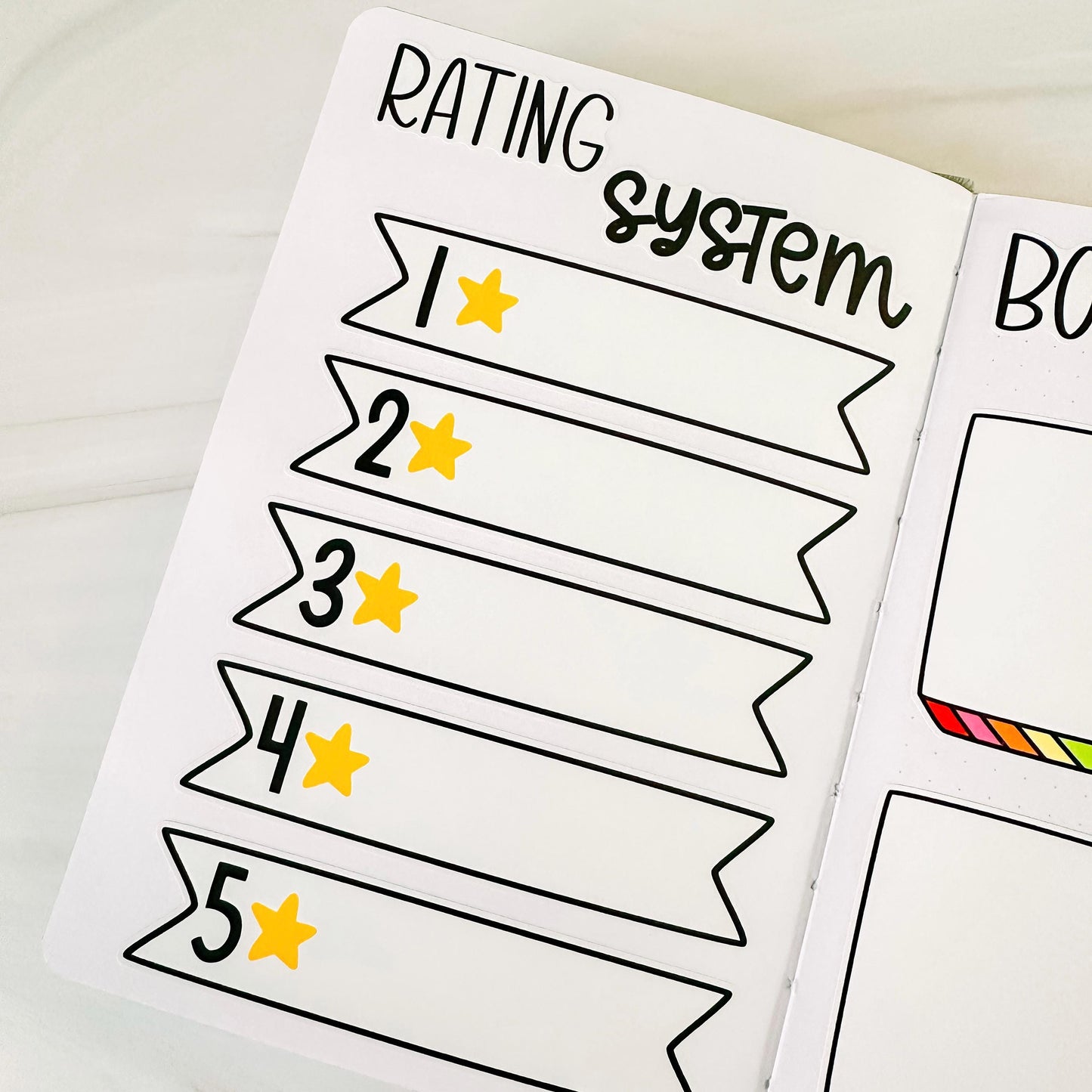 Book Rating System Tracker Book Journal Stickers