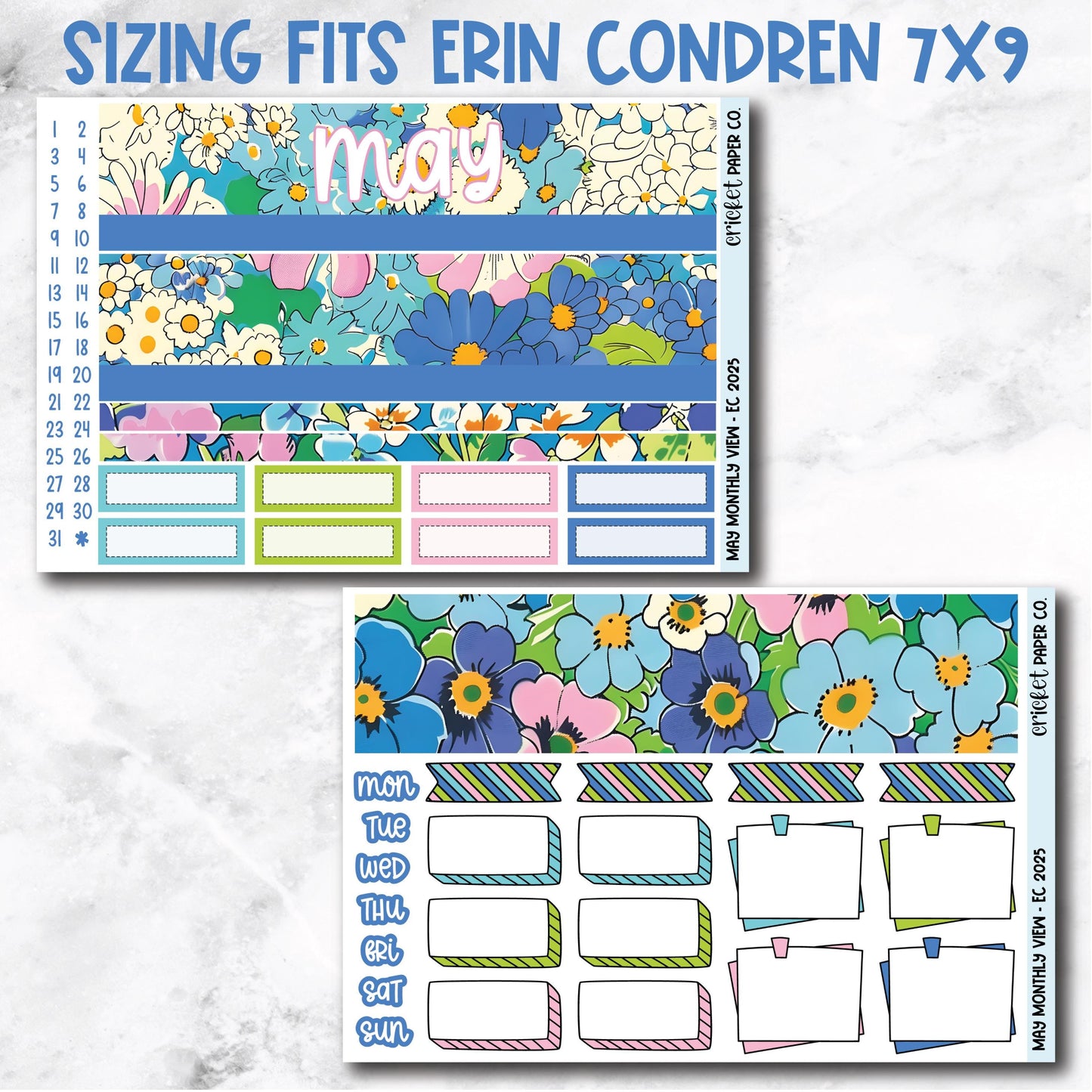 May Monthly View Planner Sticker Kit