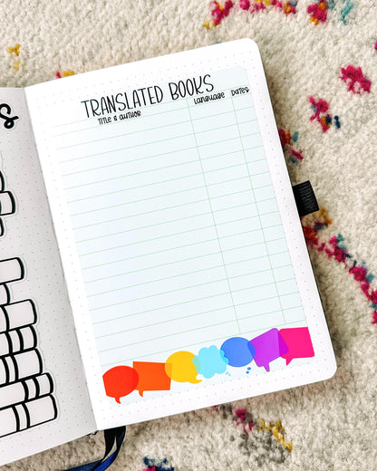 Translated Books Tracker Book Journal Jumbo Sticker