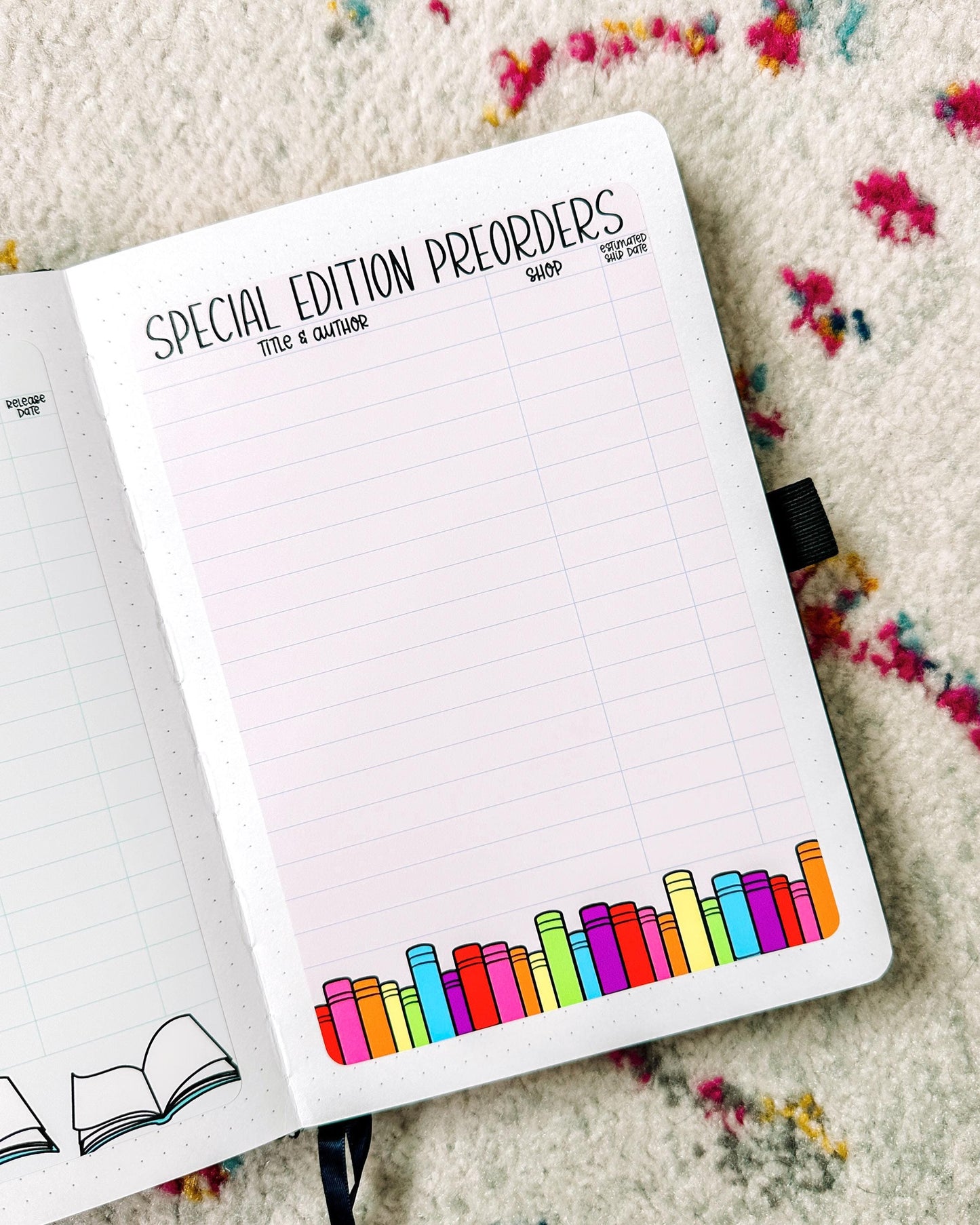 Special Edition Preorder Tracker Book Journal Jumbo Sticker - Black & White