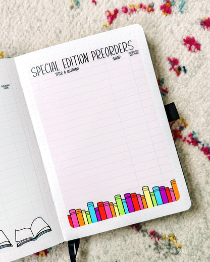 Special Edition Preorder Tracker Book Journal Jumbo Sticker - Black & White