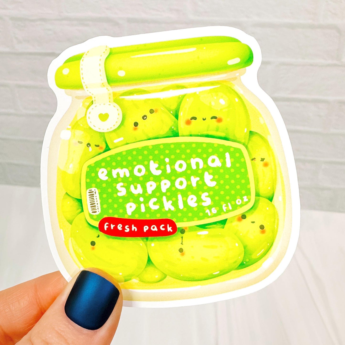 Emotional Support Pickles - Decorative Vinyl Sticker DC18